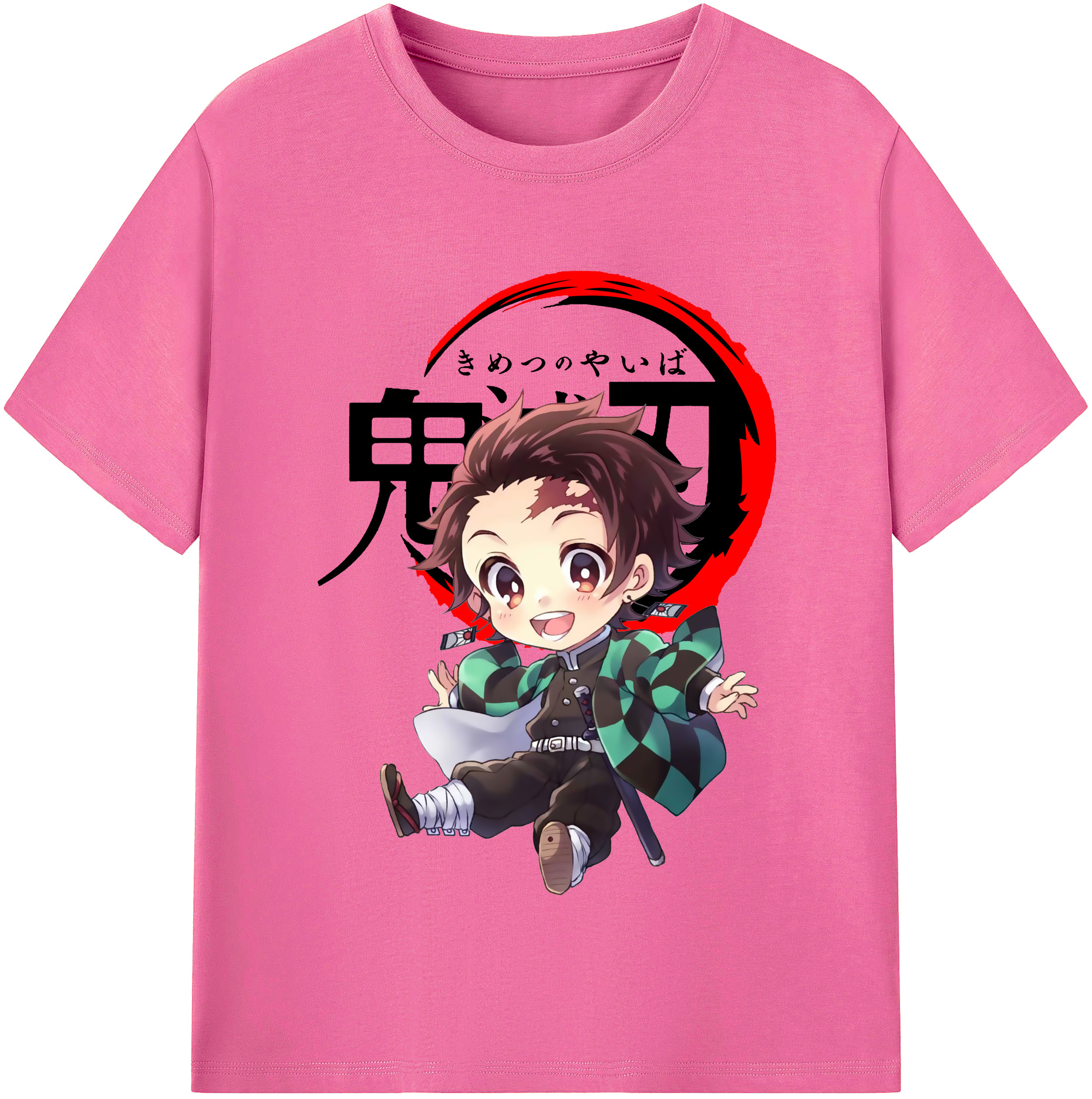 （画像用） 鬼滅の刃 竈門 炭治郎／かまど たんじろう Kamado Tanjirou レディースカジュアルプリントTシャツ（綿100％）